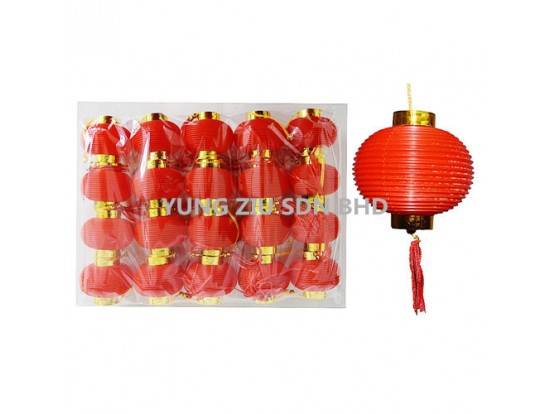 (9PCS/PACK)10#STRIPED PLASTIC LANTERN CNY(12033)